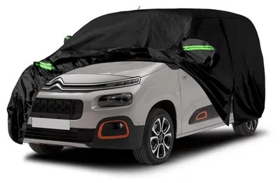 Zdjęcie produktu dla Pokrowiec samochodowy do Citroen Berlingo 2018-2023, kolor czarny, z zamkiem błyskawicznym i zamkiem