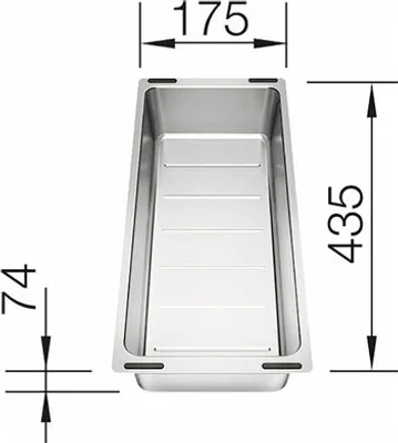 Produktbild von Blanco Abtropfschale 435x174mm - Einsatz für Spülbecken - vielseitiger Behälter als Zubehör für die Spüle, Edelstahl