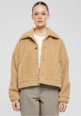 Obrázek produktu pro Urban Classics Ladies Short Sherpa Button Jacket unionbeige - XS