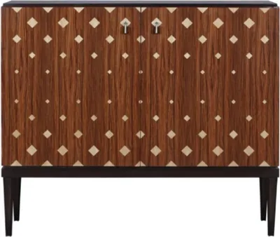Produktbild von Casa Padrino Luxus Wohnzimmerschrank mit 2 Türen Braun / Dunkelbraun / Schwarz 125 x 42 x H. 107 cm - Luxus Wohnzimmermöbel