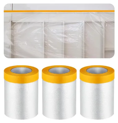 Imagen del producto de Cinta de carrocero con film protector, 3 rollos, 55 cm x 20 m, para trabajos de pintura