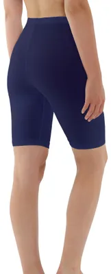 Produktbild von Damen Legging Radler aus Baumwolle mit hoher Taille, Marine - S