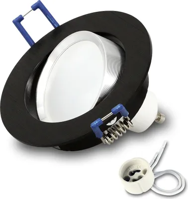 Obrázek produktu pro 1x vestavné bodové svítidlo SET RIK.12 otočné černé kulaté GU10 7W neutrální bílé