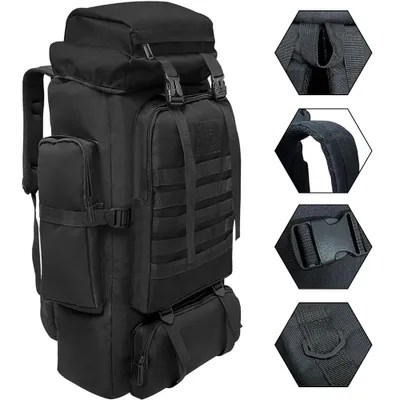 Produktbild von Groß Rucksack 80L Wanderrucksack Wasserdicht für Herren Damen – Reiserucksack, Notfallrucksack, Trekkingrucksack für Survival, Wandern, Camping, Reise