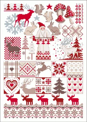 Produktbild von Lindner's Kreuzstiche Kreuzstichkarte "Weihnachtsmann", 016