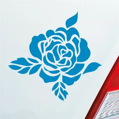 Produktbild von Auto Aufkleber Rose Flower Blume Natur Frühling Tattoo 10x10 cm Hellblau Sticker Heckscheibenaufkleber