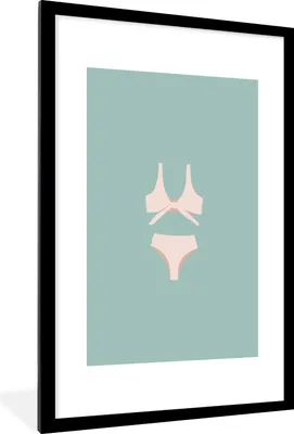 Produktbild von MuchoWow® Gerahmtes Poster Sommer - Bikini - Abstrakt 60x90 cm - Poster mit Schwarzem Bilderrahmen Wandposter Rahmen Foto Bilder - Dekoration - Wandposter Wohnzimmer - Hochwertig