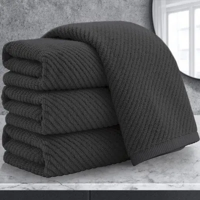Zdjęcie produktu dla Zestaw ręczników kąpielowych – ręczniki do ciała i mycia – do kąpieli i suszenia – ręczniki bawełniane – 457 x 71 cm – ciemnoszary