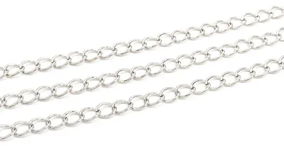 Produktbild von Vintageparts Gliederkette Metall groß platinfarben 2m