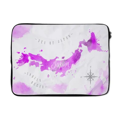 Produktbild von MuchoWow® Laptop Hülle 13 Zoll Karten - Japan - Ölfarbe Laptoptasche - Laptophülle - Sleeve - Rundumschutz