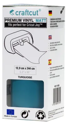 Produktbild von craftcut® Premium Plotterfolie matt 38 TURQUOISE 13,9 x 244 cm
