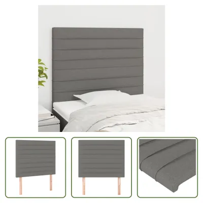 Produktbild von The Living Store Kopfteile 2 Stk. Dunkelgrau 90x5x78/88 cm Stoff