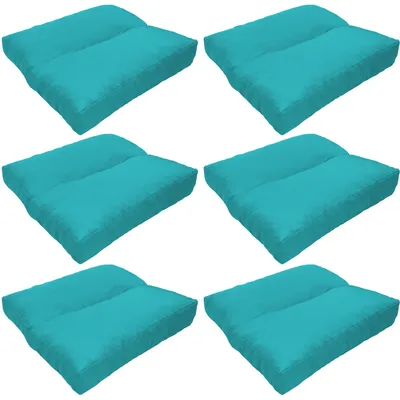 Produktbild von NYVI Loungekissen SunLounge 50x50 cm Aqua 6er Set - Outdoor Sitzkissen - Wasserabweisend, Schmutzabweisend, Bequem – Sitzauflage für Stühle, Bänke, Boden - EU