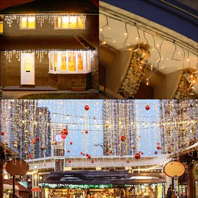 Zdjęcie produktu dla TolleTour, lampki LED "Eisregen", ciepła biel, 400 diod LED, 15 metrów, dekoracja świąteczna, girlanda świetlna, kurtyna świetlna, dekoracja choinkowa