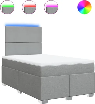 Produktbild von vidaXL Boxspringbett mit Matratze Hellgrau 120x200 cm Stoff