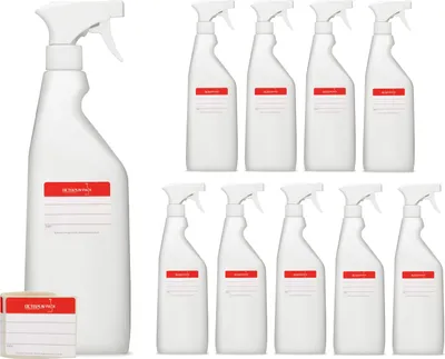 Image de 10 flacons pulvérisateurs de 750 ml en PEHD naturel, G28, pistolet pulvérisateur blanc