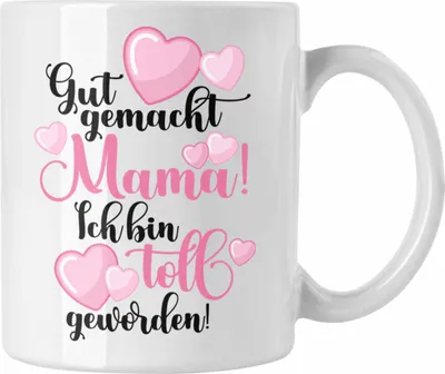 Produktbild von Trendation - Mutter Mama Tasse Geschenk von Tochter zum Geburtstag Weihnachten Kaffeetasse Lustig Geschenke Muttertag Muttertagsgeschenk (Weiß)