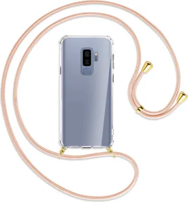 Produktbild von Handykette Backcover-Schutzhülle mit Band (Metall goldfarben) für Samsung Galaxy S9+ / S9 Plus - rose peach