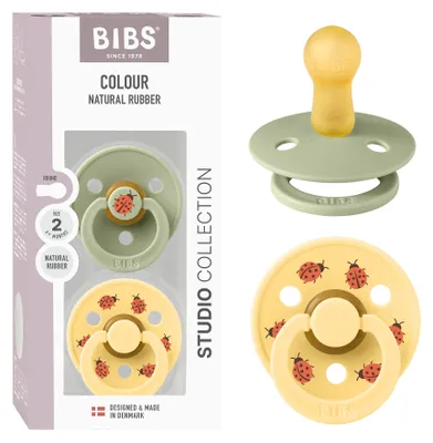 Produktbild von Bibs STUDIO, Klassischer Babyschnuller, Rund, Latex, Junge/Mädchen