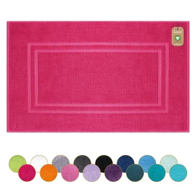 Produktbild von Lavea® Badematte 50x80 cm, Badezimmerteppich 100% Baumwolle, 800 g/m², saugstark, waschbar, Badvorleger, Frottierserie Bali – Rhabarber