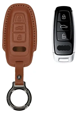 Produktbild von kwmobile Schlüsselhülle für Audi A6 A7 A8 Q7 Q8 3-Tasten Autoschlüssel Keyless Hülle Leder - Autoschlüssel Schlüssel Hülle - Schlüsselcover