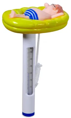 Produktbild von Thermometer mit Motiv Mann auf Luftmatratze