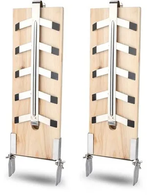 Produktbild von Grillplank-Set aus 2 Holzböden. Anpassbare Fischgräte-Halter Räucherbrett
