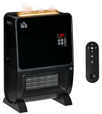 Produktbild von HOMCOM 2 in 1 Heizlüfter Heizgerät LED-Licht 8-Stunden-Timer Schwarz