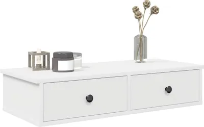 Produktbild von Maison Exclusive - Wandregal mit Schubladen Weiß 80x34x17 cm Holzwerkstoff