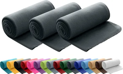 Produktbild von 3er Set Polar Fleecedecke 130x160 cm, OEKO-TEX ca. 400g Gewicht, mit Antipilling & Kettelrand - Farbe dunkelgrau