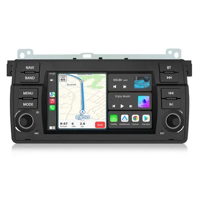 Image de Autoradio Hexinex 7 pouces Android 15 pour BMW E46 (1999-2004), 2 Go + 64 Go, 4 cœurs, Wi-Fi, Bluetooth 5.0