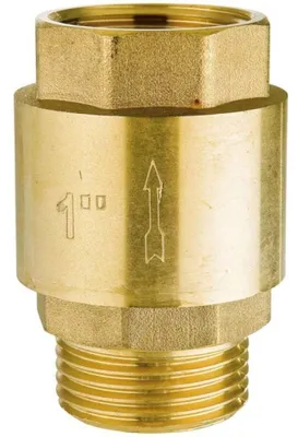 Produktbild von Rückschlagventil aus Messing, 1"-Gewindeanschluss für Ein- und Auslass, geeignet für Wasserleitungen, Wasserzähler und Warmwasserbereiter