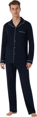 Produktbild von Schiesser Pyjama marineblau Baumwolle normale Passform