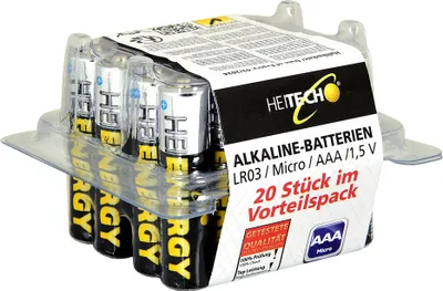 Produktbild von 20er Pack Vorratsbox Alkaline Batterien Micro AAA