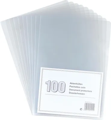 Produktbild von Herlitz Aktenhülle A4 PP genarbt NoName oben und rechts offen 100St