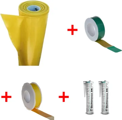 Produktbild von Dampfsperrsystem PE125 Dampfsperrfolie gelb 2x50m + 50m² Dichtmaterial
