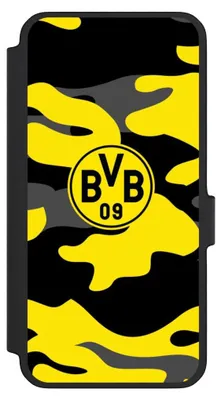Produktbild von NIVOCASE Klapphülle für Samsung Galaxy A56 5G  Handyhülle aus Kunst Leder NIVOflip schwarz BVB Borussia Dortmund Fanartikel