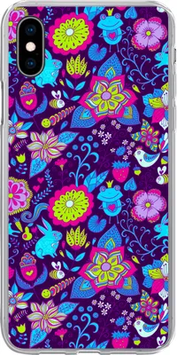 Produktbild von MuchoWow® Handyhülle Schutzhülle Hülle für Telefoonhoesje iPhone Xs Mädchen - Kaninchen - Rosa - Muster - Mädchen - Kinder - Kinder Silikon Softcase Handy Hülle - Handytasche
