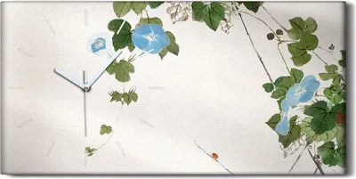Produktbild von Küchenuhr Bürouhr Leinwand Uhr Geräuschlos Kunstdruck 60x30 Insekten und Blumen - weiße Hände