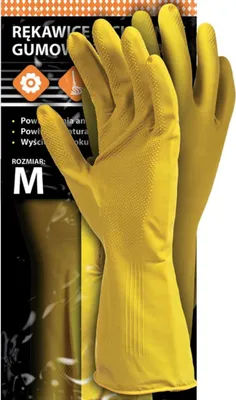 Produktbild von Gummihandschuhe 100% Naturkautschuk gelb 10/XL