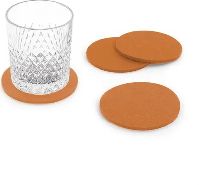 Produktbild von Oblique Unique 4 Filz Untersetzer Glasuntersetzer rund - terracotta