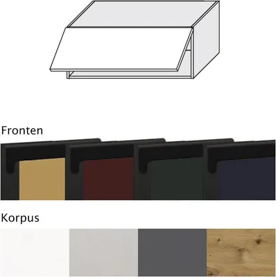 Immagine prodotto di Pensile da cucina VELDEN 90x36cm con ribalta alta senza maniglie colore super opaco lava - verde smeraldo (super opaco smeraldo) (VE-W4B/90-AV)