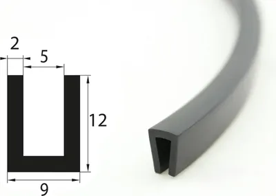 Produktbild von V16 Fassungsprofil Fassungsbereich 5 mm Kantenschutz EPDM Gummiprofil Gummidichtung