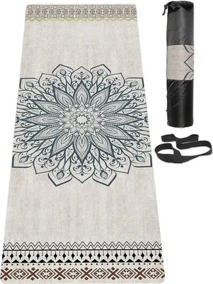 Immagine prodotto di Tappetino da yoga antiscivolo con tracolla, tappetino ecologico per yoga, pilates e fitness (183 cm x 61 cm x 6 mm)