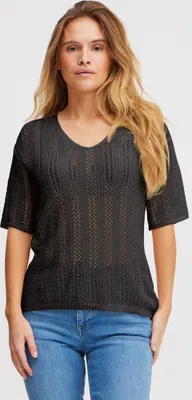 Immagine prodotto di Pulz Jeans PZREESE Maglia da donna in maglia a traforo con scollo a V, misto cotone, vestibilità regolare