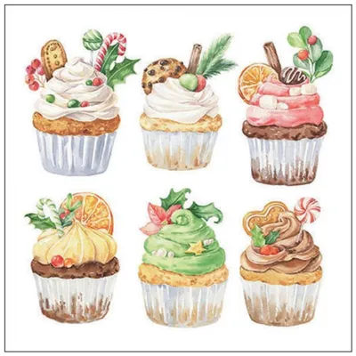Produktbild von Servietten 33x33 cm - Sweet Christmas white