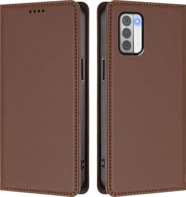 Obrázek produktu pro Kožené pouzdro pro Nokia G42 /Nokia G310, magnetické flipové pouzdro zPolyuretankůže se stojánkem Hnědá