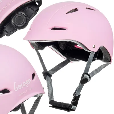 Zdjęcie produktu dla Kask rowerowy dziecięcy na hulajnogę Bergen SCOUT, XS/S, regulowany, 46-56 cm, lekki, wentylowany, wytrzymały, różowy
