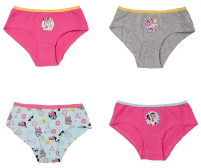 Produktbild von Disney Minnie Mouse Panty für Mädchen Kinder Slip Unterhose Unterwäsche Mehrfarbig Bunt (4er Pack) 110-116