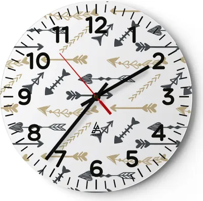 Produktbild von Wanduhr - Rund - Glasuhr - Abstraktion modern - 30x30cm - Schleichendes Uhrwerk - Lautlos - zum Aufhängen bereit - Dekoration Modern - Wanddekoration aus Glas - C4AR30x30-3970